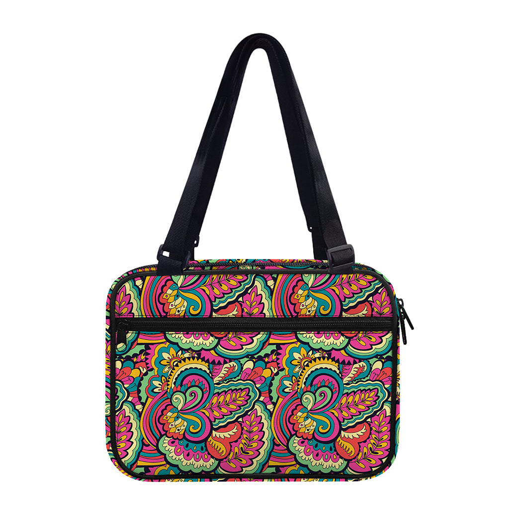 Retro Psychedelic Hippie Pattern Print Double Strap Bible Bag
