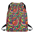 Retro Psychedelic Hippie Pattern Print Drawstring Backpack