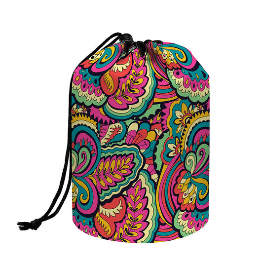 Retro Psychedelic Hippie Pattern Print Drawstring Makeup Bag