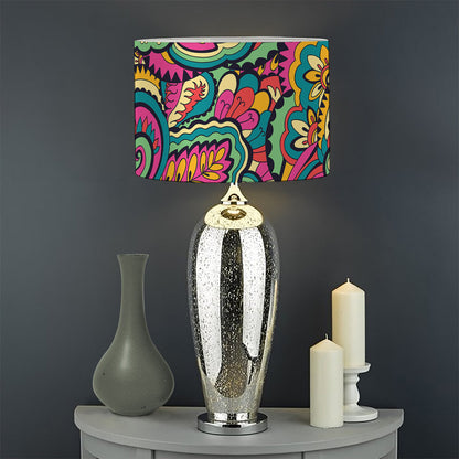 Retro Psychedelic Hippie Pattern Print Drum Lamp Shade