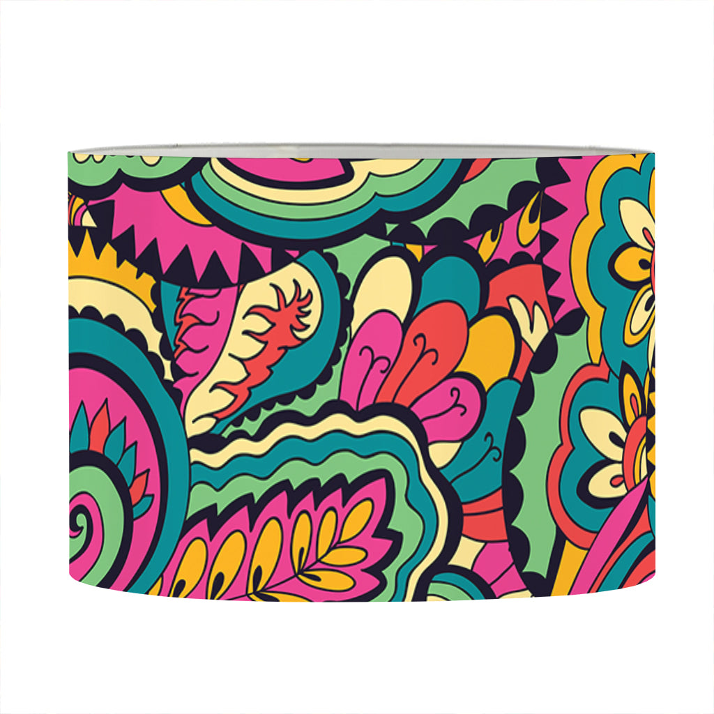 Retro Psychedelic Hippie Pattern Print Drum Lamp Shade
