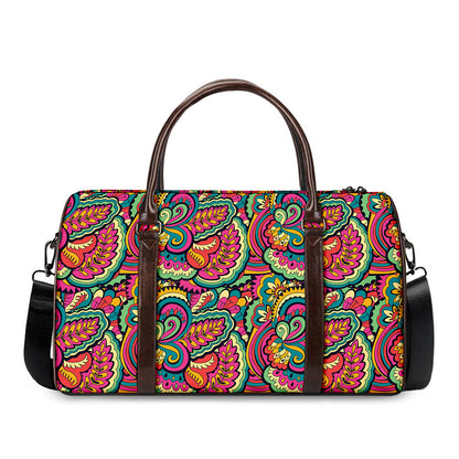 Retro Psychedelic Hippie Pattern Print Duffle Bag