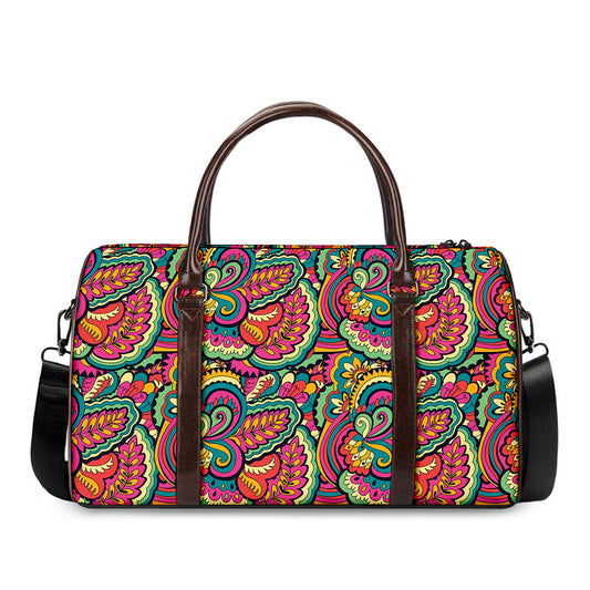 Retro Psychedelic Hippie Pattern Print Duffle Bag