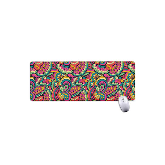 Retro Psychedelic Hippie Pattern Print Extended Mouse Pad
