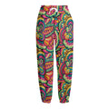 Retro Psychedelic Hippie Pattern Print Fleece Lined Knit Pants