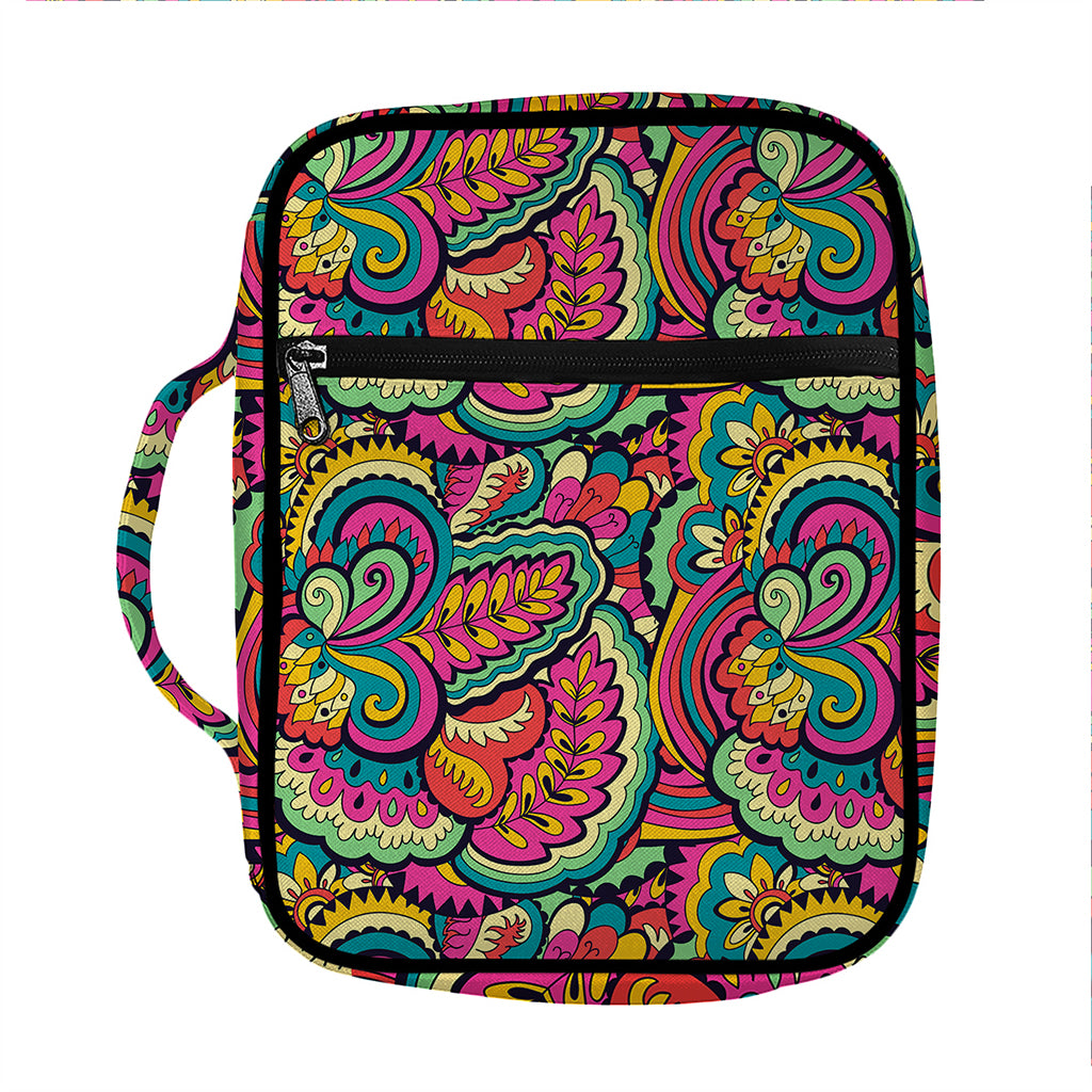 Retro Psychedelic Hippie Pattern Print Front Pocket Bible Bag