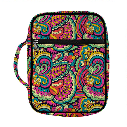 Retro Psychedelic Hippie Pattern Print Front Pocket Bible Bag