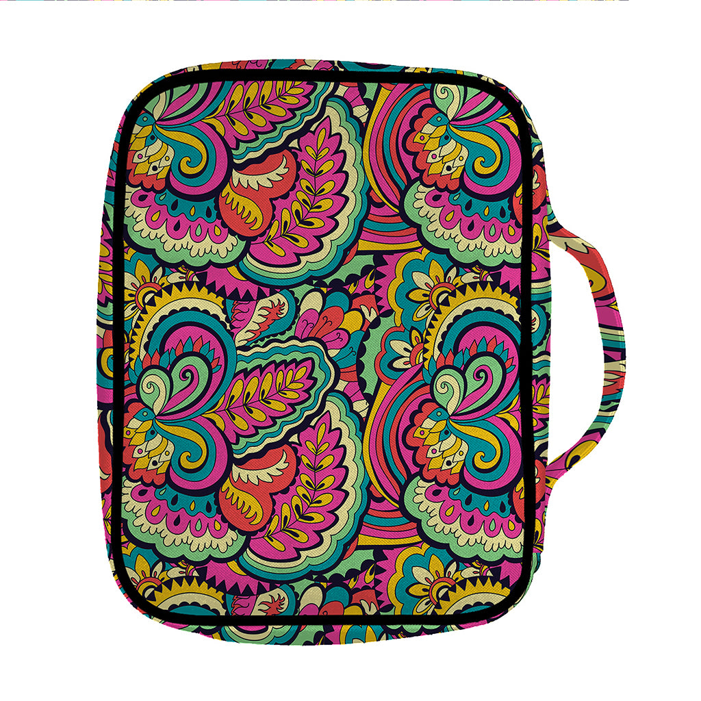 Retro Psychedelic Hippie Pattern Print Front Pocket Bible Bag
