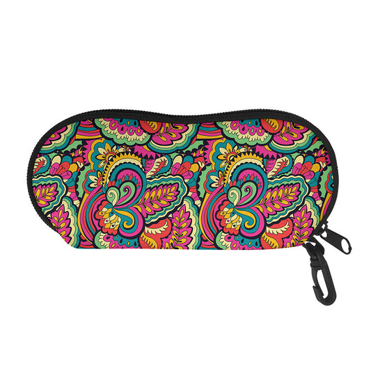 Retro Psychedelic Hippie Pattern Print Glasses Case