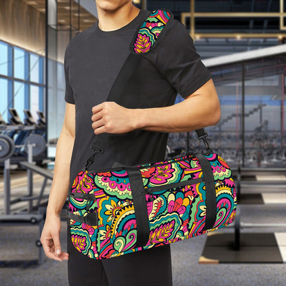 Retro Psychedelic Hippie Pattern Print Gym Bag