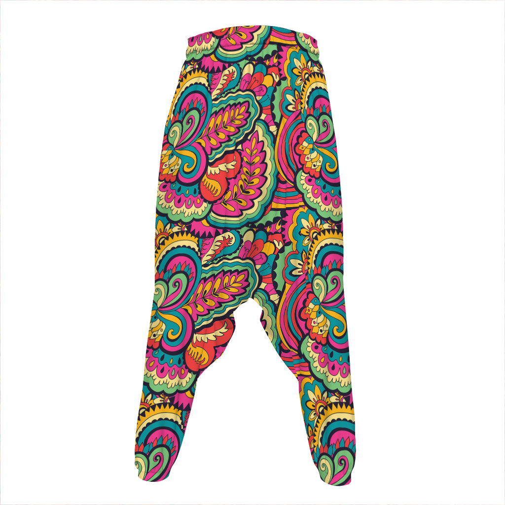 Retro Psychedelic Hippie Pattern Print Hammer Pants