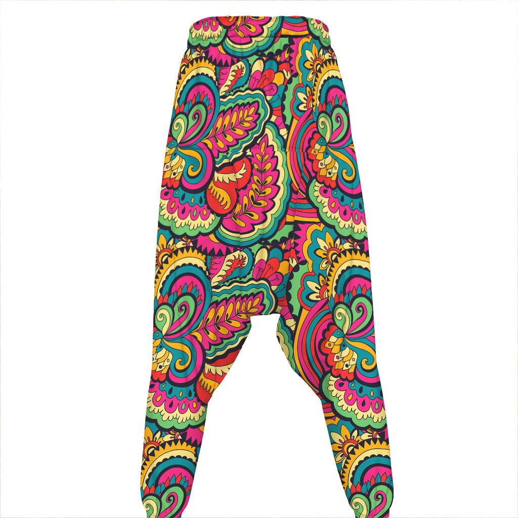 Retro Psychedelic Hippie Pattern Print Hammer Pants