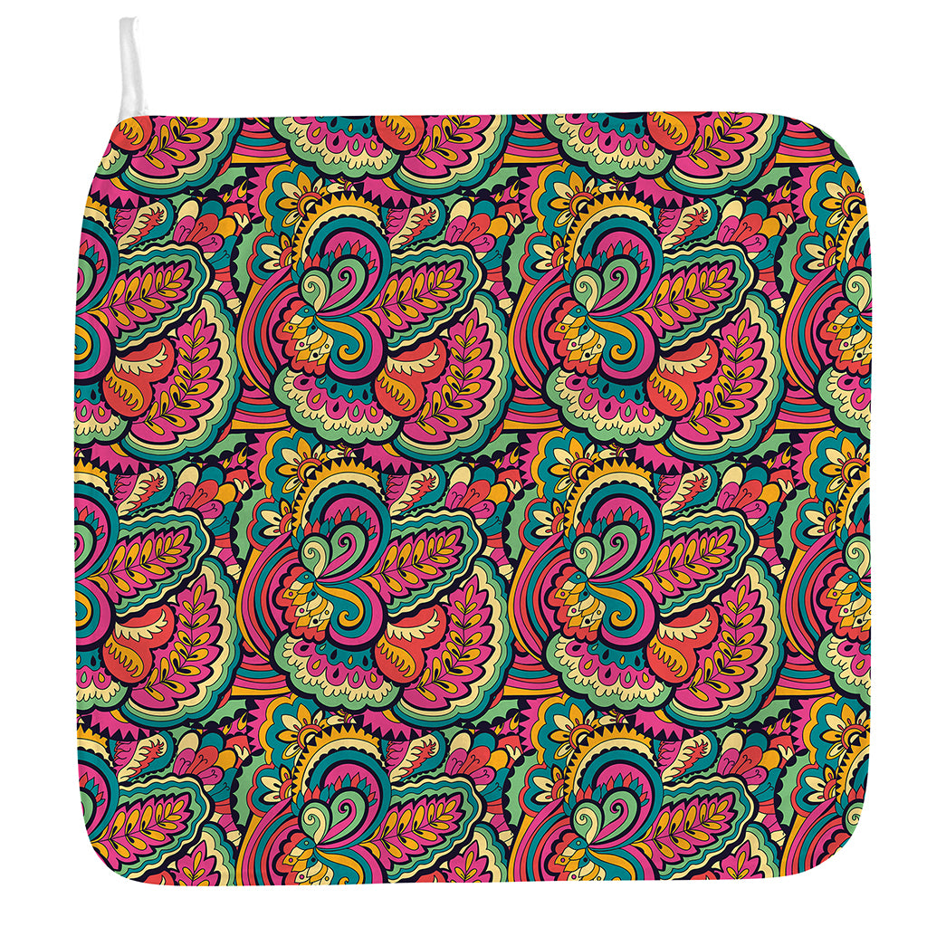 Retro Psychedelic Hippie Pattern Print Hand Towel