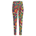 Retro Psychedelic Hippie Pattern Print High-Waisted Pocket Leggings