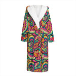 Retro Psychedelic Hippie Pattern Print Hooded Bathrobe