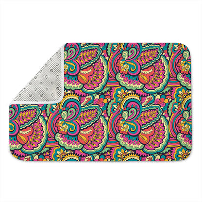 Retro Psychedelic Hippie Pattern Print Indoor Door Mat
