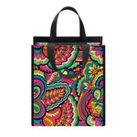 Retro Psychedelic Hippie Pattern Print Insulated Lunch Tote