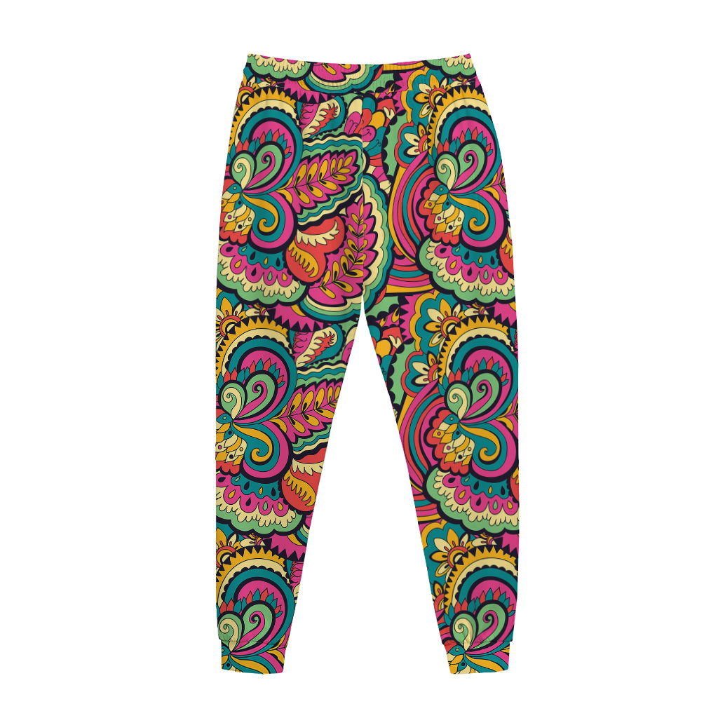 Retro Psychedelic Hippie Pattern Print Jogger Pants