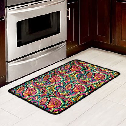 Retro Psychedelic Hippie Pattern Print Kitchen Mat
