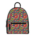 Retro Psychedelic Hippie Pattern Print Leather Backpack