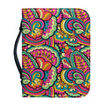 Retro Psychedelic Hippie Pattern Print Leather Bible Cover