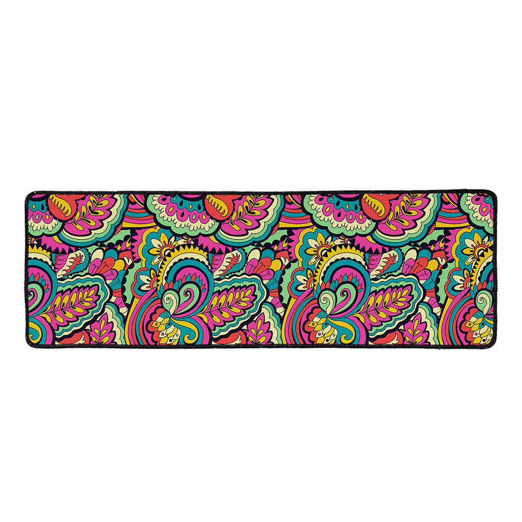 Retro Psychedelic Hippie Pattern Print Long Kitchen Mat
