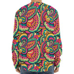 Retro Psychedelic Hippie Pattern Print Long Sleeve Baseball Jersey