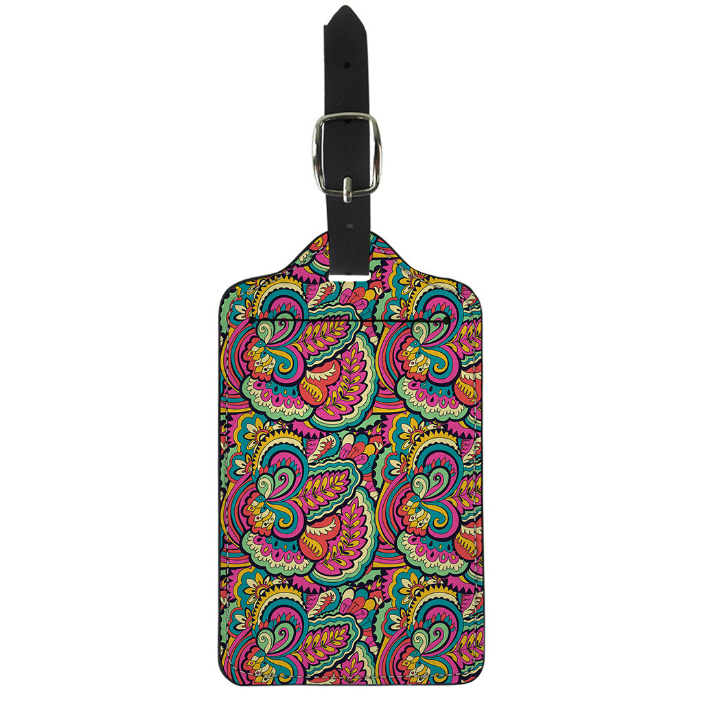 Retro Psychedelic Hippie Pattern Print Luggage Tag