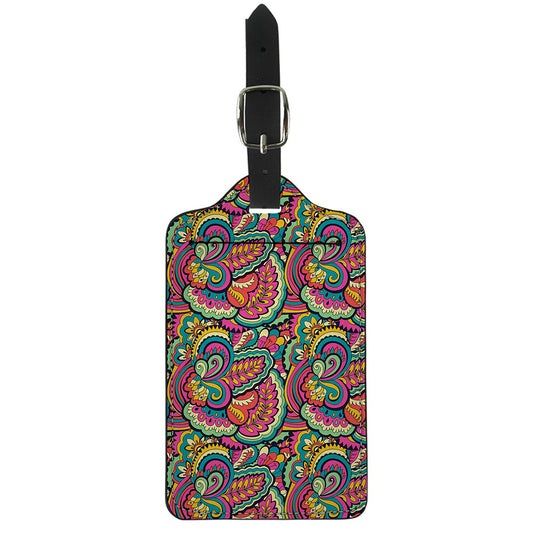 Retro Psychedelic Hippie Pattern Print Luggage Tag