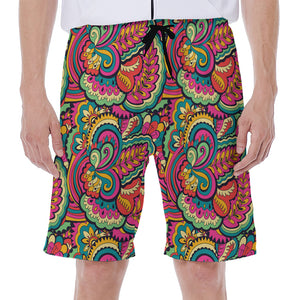 Retro Psychedelic Hippie Pattern Print Men's Beach Shorts