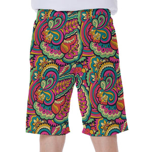 Retro Psychedelic Hippie Pattern Print Men's Beach Shorts