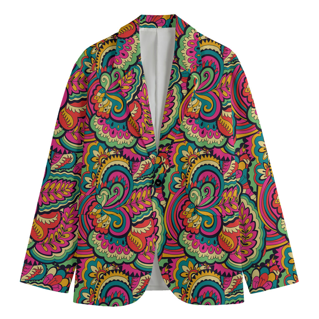 Retro Psychedelic Hippie Pattern Print Men's Blazer