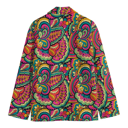 Retro Psychedelic Hippie Pattern Print Men's Blazer