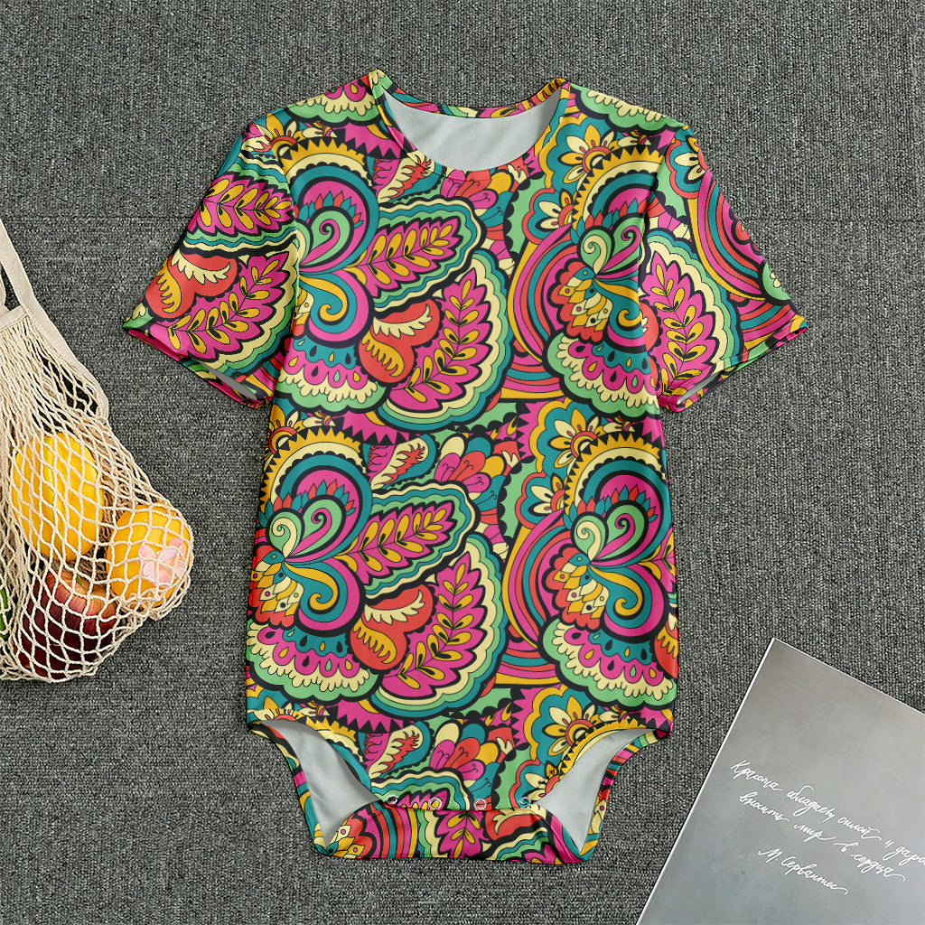Retro Psychedelic Hippie Pattern Print Men's Bodysuit