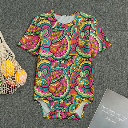 Retro Psychedelic Hippie Pattern Print Men's Bodysuit