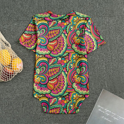 Retro Psychedelic Hippie Pattern Print Men's Bodysuit