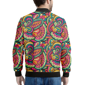 Retro Psychedelic Hippie Pattern Print Men's Bomber Jacket