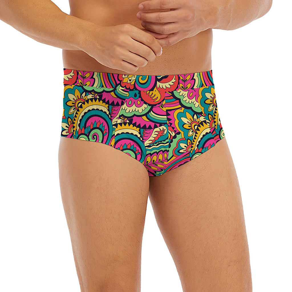 Retro Psychedelic Hippie Pattern Print Men's Briefs