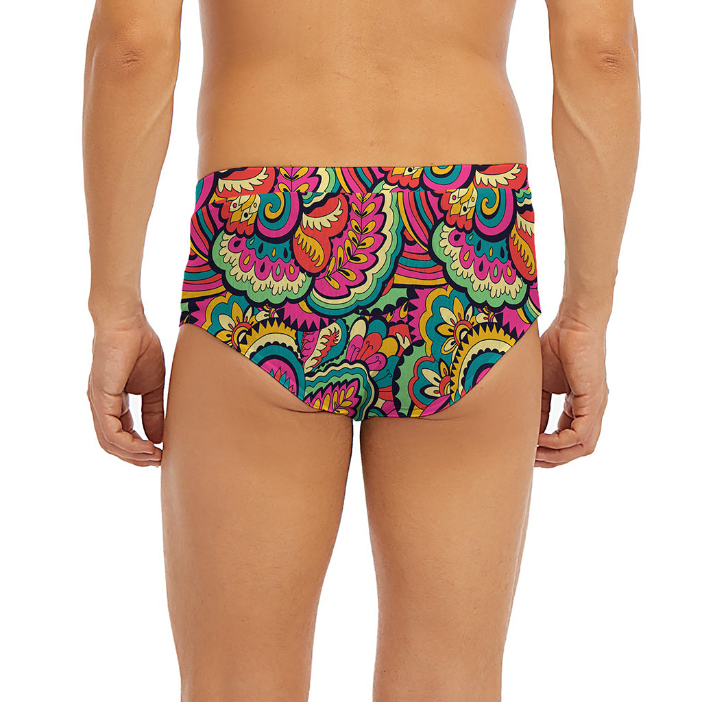 Retro Psychedelic Hippie Pattern Print Men's Briefs