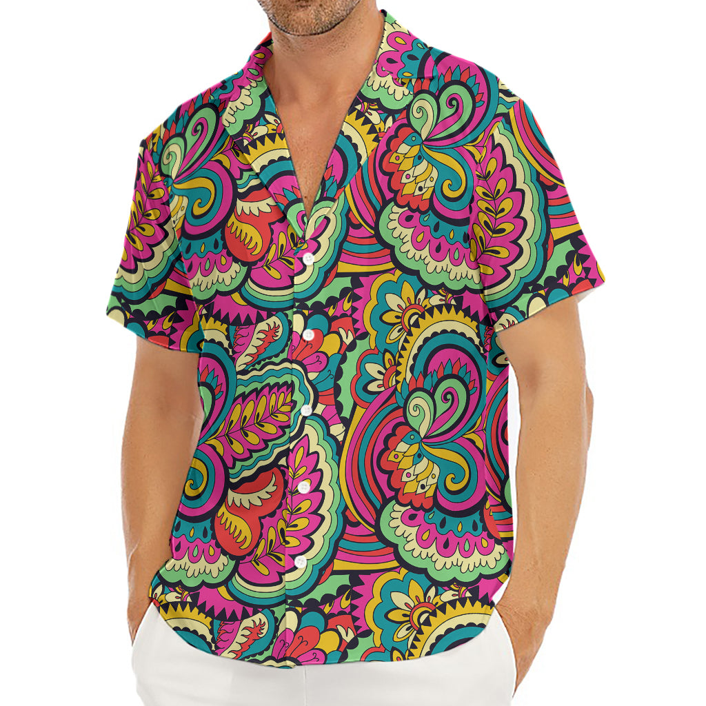 Retro Psychedelic Hippie Pattern Print Men's Deep V-Neck Shirt
