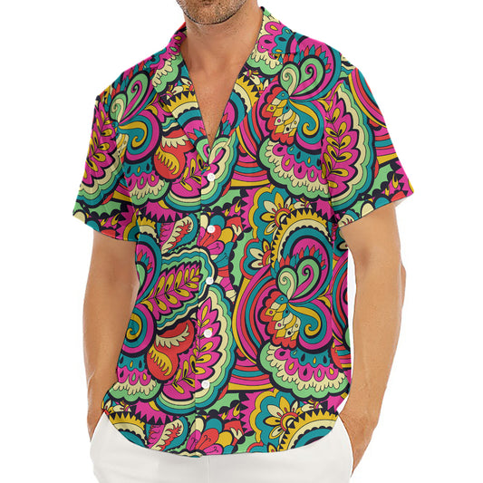 Retro Psychedelic Hippie Pattern Print Men's Deep V-Neck Shirt