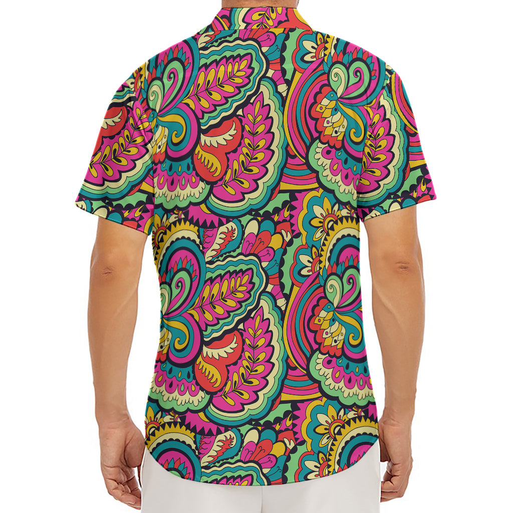 Retro Psychedelic Hippie Pattern Print Men's Deep V-Neck Shirt