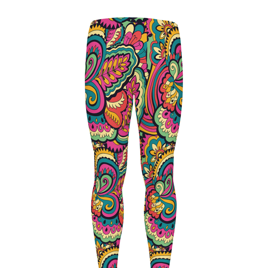 Retro Psychedelic Hippie Pattern Print Men's leggings