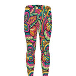 Retro Psychedelic Hippie Pattern Print Men's leggings