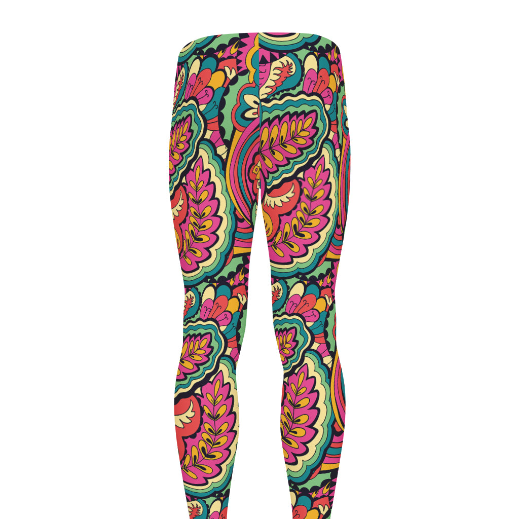 Retro Psychedelic Hippie Pattern Print Men's leggings