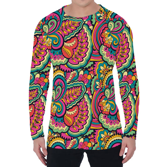 Retro Psychedelic Hippie Pattern Print Men's Long Sleeve T-Shirt