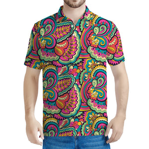 Retro Psychedelic Hippie Pattern Print Men's Polo Shirt