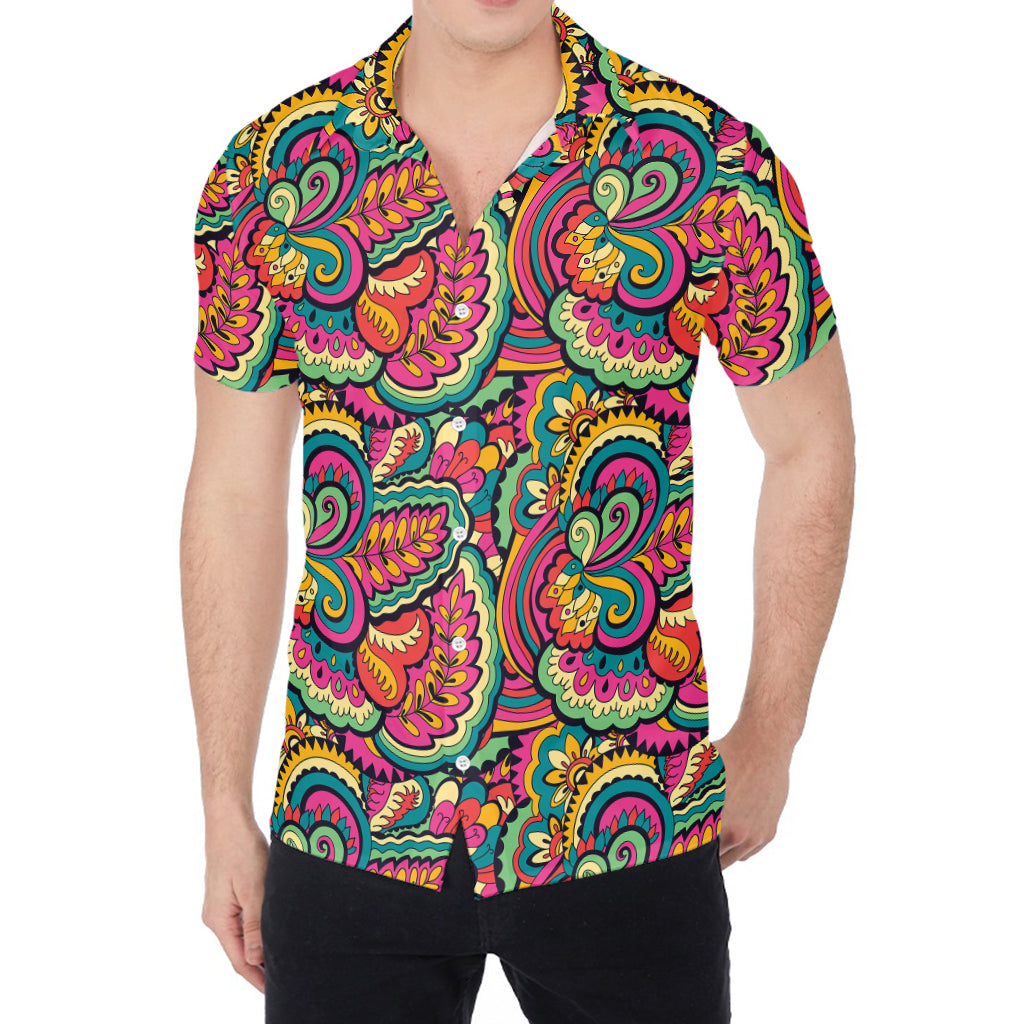 Retro Psychedelic Hippie Pattern Print Men's Shirt