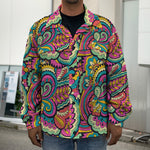 Retro Psychedelic Hippie Pattern Print Men's Shirt Jacket