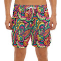 Retro Psychedelic Hippie Pattern Print Men's Split Running Shorts